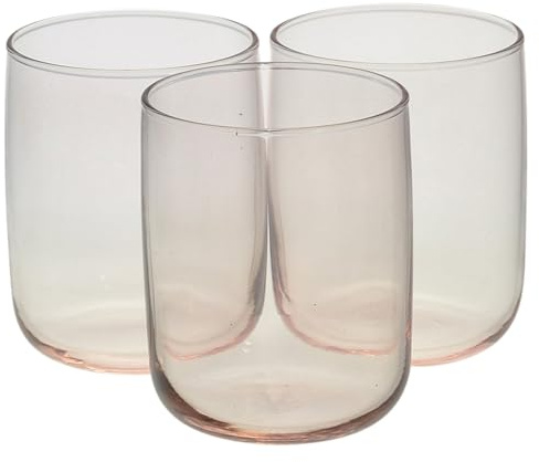 Queensway Home & Dining Modern Coloured Glass Tumblers Set - 280ml or 365ml Drinking Glasses for Water, Juice & Cocktails - Premium Quality Glassware - Ideal for Everyday Use or Entertaining Guests