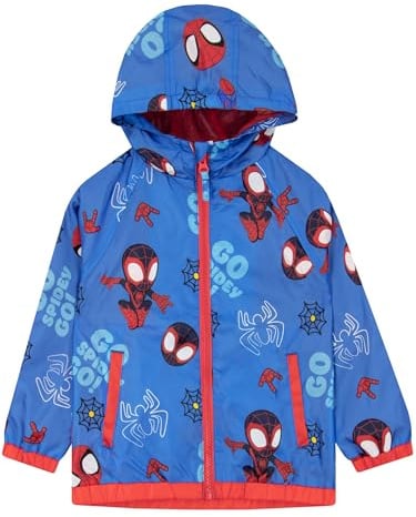 Marvel Boys Rain Jacket, Spidey And His Amazing Friends Kids Raincoat, Superhero Boys Rain Jacket, Ages 18 Months To 8 Years