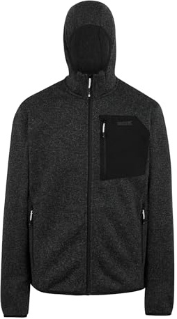 Regatta Mens Hood Newhill Full Zip Fleece Top