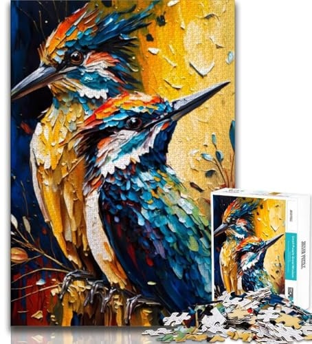 Puzzle Colored Bird Duo 1000 Teile für Erwachsene und Jugendliche ganze Familie geeignet für Kinder ab 14 Jahren (50x75cm)