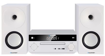Blaupunkt MS30.02BT Mikro-Stereoanlage Bluetooth HDMI ARC | Optisch USB AUX Radio FM CD 150 W RMS Wecker Fernbedienung Lautsprecher Bass Reflex (Weiß)