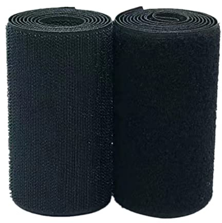 Klettband annähen, 100 mm breite, robuste, olivgrüne und schwarze Nähstreifen (nicht klebend), Rolle(Black,100MM x 1Yards)
