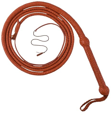 Generico Frusta in Pelle 10 Piedi 10 Feet | Frusta Western Artigianale in Vera Pelle Bovina Intrecciata a Mano | Frusta da Cowboy Professionale Frusta in Pelle Resistente Stile Western