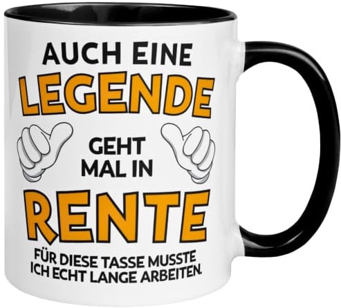 Rentner Geschenk Mann Tasse | Auch eine Legende geht mal in Rente | Geschenk Männer Renteneintritt Pension Ruhestand Vorruhestand Pensionär Ruheständler