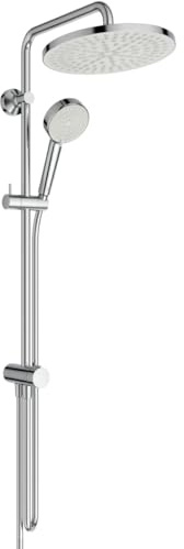 Ideal Standard Ceratwist T25 Duschsystem, Wassersparende Eco Brause zur Kombination mit Aufputzarmatur oder Wandanschlussbogen, 2-Funktions-Handbrause und runde Kopfbrause – Chrom (260x501x759 mm)