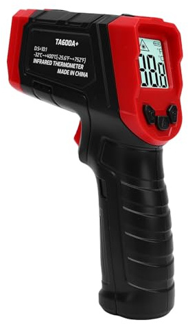 TOPINCN Infrared Thermometer, Digital Temperature Gun with LCD Display and Adjustable Emissivity, for Cooking Pizza Oven Griddle Meat BBQ Kitchen