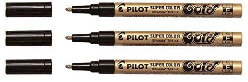 PILOT 3 Marker mit fine. Gold.