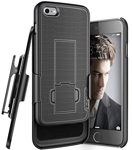 Encased iPhone 7 Belt Clip Case, (Ultra Thin) Secure-fit Cover w/ClikLock Holster (Black)