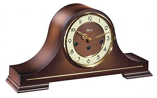 Watching Clocks Arthur Cameron - Hermle Berwick Mechanical Mantel Clock in Walnut - 4x4 Westminster Chime, Perfect as a Bedroom Clock or Shelf Decor in the Living Room
