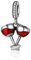 Wine Glasses Charm Valentine Day Gift 925 Sterling Silver Cheers for Love Couple Beer Pendant Charm Fit Charm Bracelet DIY Jewelry SCC478