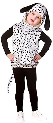 Wicked Costumes Kids Dalmatian Tabard Fancy Dress Costume – Unisex Black & White Dog Animal Outfit for World Book Day, School Plays, Puppy Parties & Halloween – One Size 3-5 Years