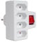 Maclean MCE217 Prise de courant de type quadruple avec commutateur 4x2,5A, prise universelle (MCE217)