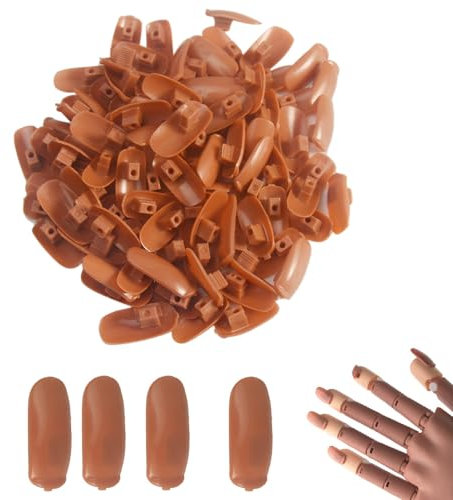 100PCS Nail Tips for Practice Hand, Life Size Nail Art Hand Training Practice Finger Tips for Beginners