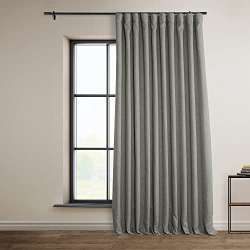 HPD Half Price Drapes BOCH-LN185-P Rideaux occultants Extra Larges en Lin pour Chambre à Coucher et Salon (1 Panneau), 254 cm de Large x 243,8 cm de Long, Gris Blazer