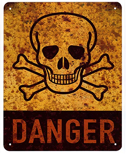 Blechschild Danger Totenkopf Skull Gefahr 20 x 25 cm Deko Schild mit Aufdruck Aufschrift