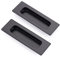 2 Pack Sliding Door Handle 4.75 Recessed Flush Finger Pull Matte Black Stainless Steel Cabinet Drawer Knob for Kitchen Cupboard Wardrobe Dresser Barn Door Closet
