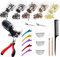 Allazone Hair Extension Tool Kit Hair Extensions Pliers, 2500 PCS Micro Ring Beads, Hook Needle Pulling Loop, Comb, Mini Rubber Bands, Hair Extension, Hairpin for Hair Styling Tools Accessory