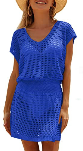 JFAN Mujeres Bikini Cover Up Vestido de Playa de Verano Traje de baño de Playa Traje de baño Cubrir Vestido de Playa Azul