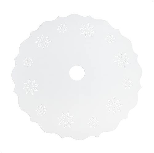 com-four® Weiße Premium Weihnachtsbaumdecke für den Christbaumständer, runde Christbaumdecke für den Weihnachtsbaum, Filzdecke Ø ca. 90 cm