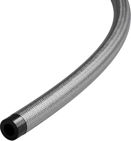 8mm (5/16 Inch) Stainless Steel Overbraided Rubber Fuel Oil Water Coolant Radiator Braided Hose 1 Metre Silver