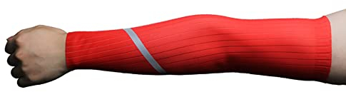 Sport Armstulpen Sportärmel Ärmel UV Schutz Rutschfest Arm Sleeves Wabenmuster Armlinge Kühlung Abdeckung mit Reflexstreifen für Outdoor Armschutz, Radfahren, Fußball usw (Rot (ein paar), XL)