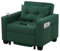 DURASPACE Sleeper Chair 3-in-1 Convertible Chair Bed Pull Out Sleeper Chair Beds Adjustable Single Armchair Sofa Bed with USB Ports, Side Pocket, Cup Holder for Small Space (Forest Green)
