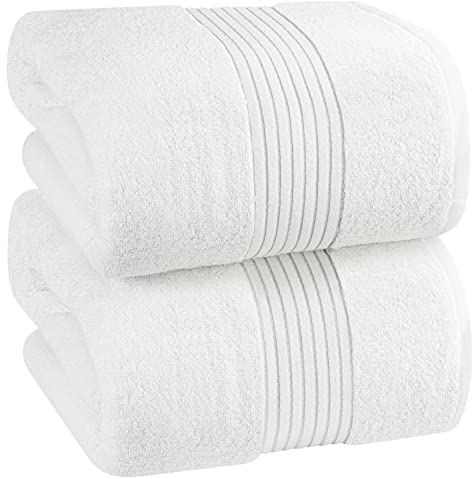 Utopia Towels - Asciugamani Bagno extra Large Confezione da 2-100% Cotone Filato ad Anelli, Ultra Morbido e Altamente Assorbente, Telo da Bagno Spesso 180 x 90 cm (Bianco)
