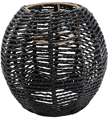 FERCAISH Handgefertigter Rattan-Lampenschirm, schlichter, kreativer Vintage-Lampenschirm, Lampen und Laternen, Lampenschirm aus Rattan, Lampenschirm für Schlafzimmer, Nachttisch, Haus, Lesen,