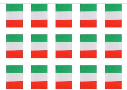 Sonia Originelli Fahnen Girlande Flaggenkette Länder Nationen Partygirlande Fanartikel EM WM Geburtstag Farbe: Italien