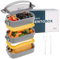 Bugucat Lunchbox Edelstahl 1700ML,Bento Box Brotdose Auslaufsicher Luftdichte Brotzeitbox mit Fächern und Besteckset,Frühstücksbox Jausenbox für Unterwegs,Brotbüchse Vesperdose für Erwachsene grau