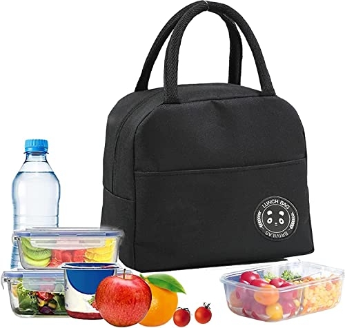JEOPKO Insulated Lunch Bags for Women, Men & Kids - Leak-Proof Lunch Organizer for Work, School, Picnic - Adults (Full Black)