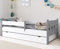 Kids Collective Kinderbett 80x160 | 80x180 | 90x200 cm mit Schublade, Rausfallschutz & Lattenrost in weiß-grau 80x160 cm Mädchen Jungen Bett | von 3. bis 10. Lebensjahr