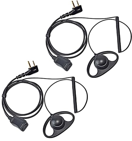 HYSHIKRA D-Form Kopfhörer Headset Kompatibel mit Midland G7 pro G8 G9 pro M24 M24 Plus M48 M99 G6 XT G7 XTR | Security Softair (2, D-förmig)