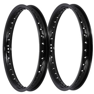 Set: 2x Felge 1,6 x 17 Alufelge, Schwarz eloxiert - für Simson S53, S83, MS50