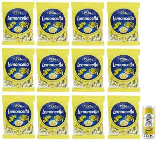 12er-Pack Fida Perugia Lemoncella,Bonbons gefüllte mit Zitronenlikör,175g Beutel + 1er-Pack Kostenlos San Benedetto Eistee mit Zitrone Ohne Zucker 330ml Dose
