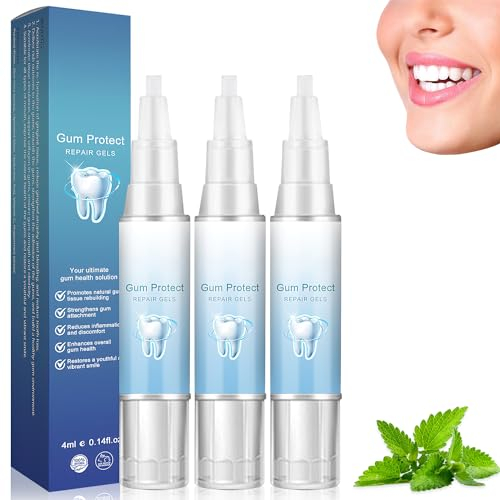 BSOON Zahnfleisch Therapie Gel, 3 Stück Zahnaufhellungsstift Gum Shield Therapy Gel, Teeth Whitening Essence Weiße Zähne Stift Zahnfleckenentferner