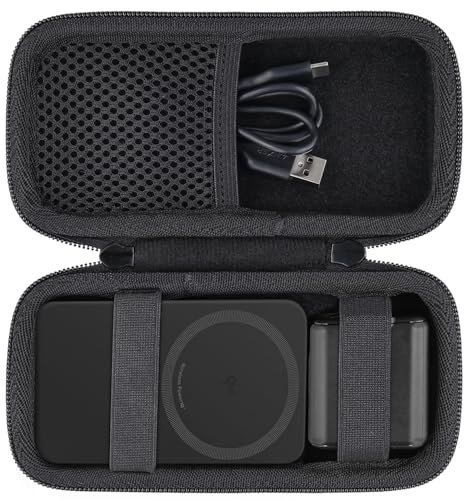 khanka Hartschalen-Reiseetui Ersatz für Anker MagGo 6,6 k/10 K magnetische Powerbank/Anker MagGo USB-C-Adapter, 10 K Powerbank, nur Hülle (schwarz).