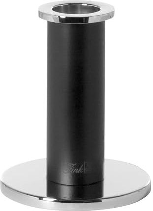 Fink schwarzer Stabkerzenhalter 12 cm Kleiner Kerzenhalter mit silbernem Fuß