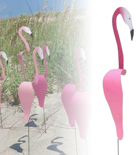 SYANGuANG Art en Métal de Jardin d'Oiseaux Dansants de Floride, Flamant Rose Dansant, Moulin à Vent Magique en Aluminium, Décoration Extérieure Résistante aux Intempéries pour Cour et Plage