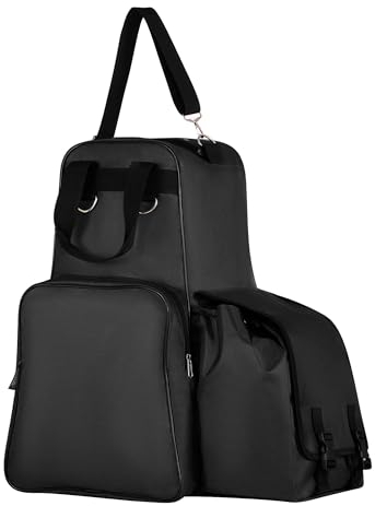 Harrison Howard Equestrian Pack Equipment Multifunktionale Tragetasche für Stiefel, Helm, Pferdepeitsche, Reitausrüstung, Schwarz