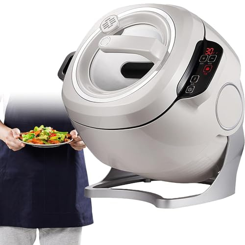 XNYXLPP 6L Intelligente automatische Kochmaschine mit 360°-Drehung und 3D-Rundumheizung, Einstellung von 3 Gängen, Feuerkraft und Topfkörper