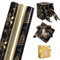 43cm×3m Christmas Wrapping Paper Rolls,3 Roll Package Xmas Wrapping Gift Wrap Xmas Party with Snow Christmas Tree Black Gold Kraft Paper Roll Wrap Decor