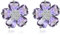 Crystalline Azuria Femme Clous Boucles d'Oreilles Fleurs 18ct Plaqué Or Blanc avec Cristaux Violet en Zircone