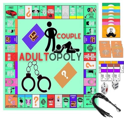 Adultopoly Board Game, Couple Adult Opoly Board Game, Couple Adultopoly Board Game, Couples Adult Monopoly Game, Board Games for Adults, Couple Games For Date Night (1PCS-C)