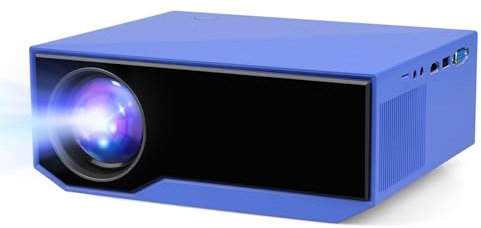 ZDK Mini Beamer 4K Unterstützt,Full HD 1080P Beamer mit Bluetooth und WiFi,20000 Lumen Tragbarer Projektor Heimkino,Kompatibel mit Smartphone/TV Stick/TV Box/HDMI/USB/AV/PS5 (Blau)