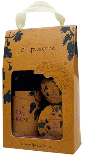 Di Palomo Luxury Spa Collection Bubble Bath | Bathing Bubbles 300ml, Bath Foam Bomb Set & Luxury Soap Bar | Relaxing Gifts for Women | Birthday Gifts for Girls (Spa, Wild Fig & Grape)