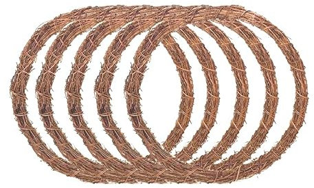 Floralcraft® 5 Pcs 50cm Vine Wreaths Ring Branch Rattan Wreath for Christmas, DIY Craft, Front Door Wall Hanging, Wedding and Party Décor