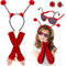 dellyy Marienkäfer Kostüm Damen, 4 Stück Ladybug Kostüm Erwachsene Kinder, Marienkäfer Haarreif Marienkäfer Brille Marienkäfer Handschuhe Ladybug Ohrringe, für Fasching Karneval Halloween