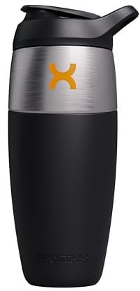 Promixx PURSUIT Bouteille Shaker Premium – Bouteille shaker de protéines à paroi unique en acier inoxydable – Durable, Couvercle Etanche, Sans Odeur