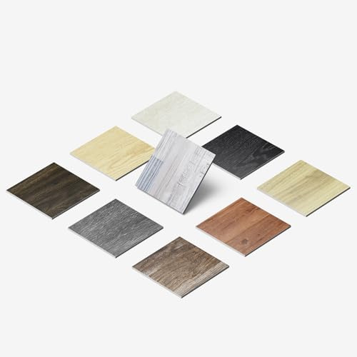 ATOPOSE Vinyl-Bodenbelag - 1 Stück 4x6 Muster, selbstklebende Holzplanke, einfache DIY-Verlegung（Steppdecke）